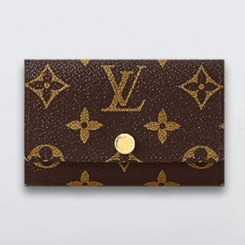 Louis Vuitton Key Holder Monogram Coated Canvas Leather Press-Stud Closure Brown - Picture 5 of 9